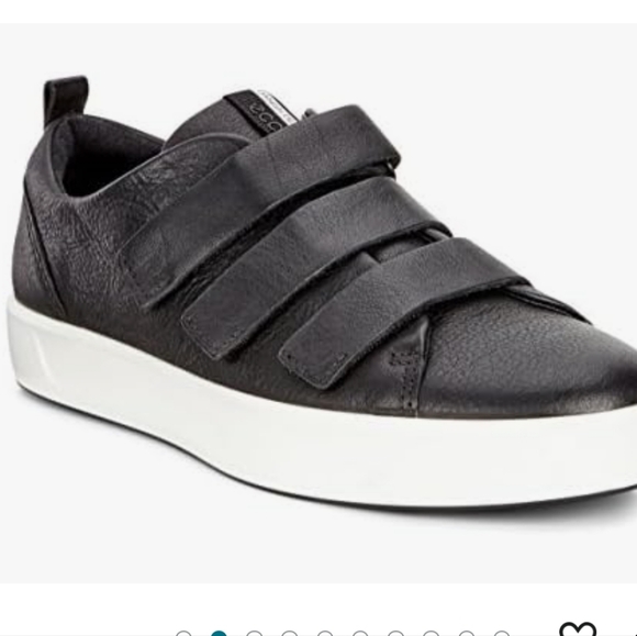 NIB ECCO Soft 8 Black Leather Loafer Sneaker Velcro Closure Women's 41 10 - Picture 2 of 16